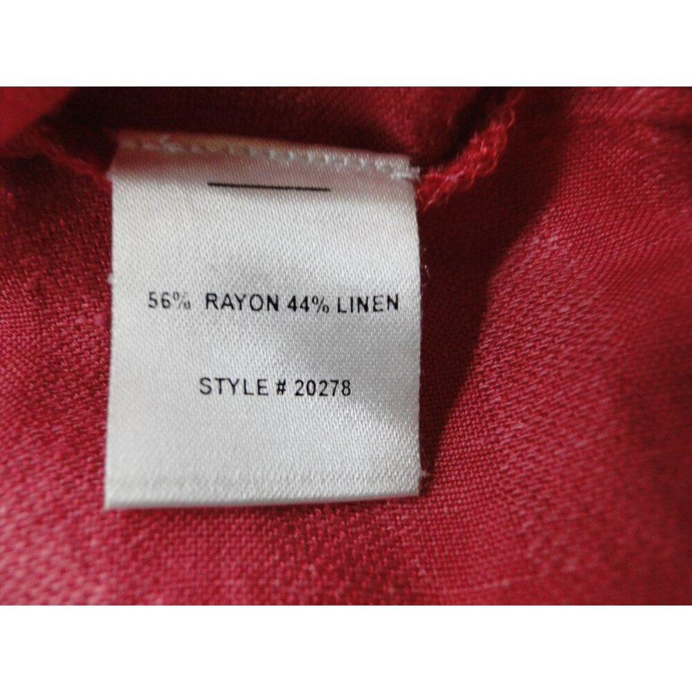 TravelSmith Womens XL Tunic Blouse Pink Button Front Pocket Rayon Linen High Low - Picture 10 of 11